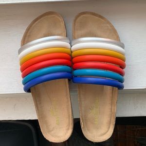 Daybreaks by Nina Rainbow Sandals, Size 7.5